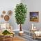 7.5ft. Artificial Deluxe Ficus Tree with Handmade Jute & Cotton Basket